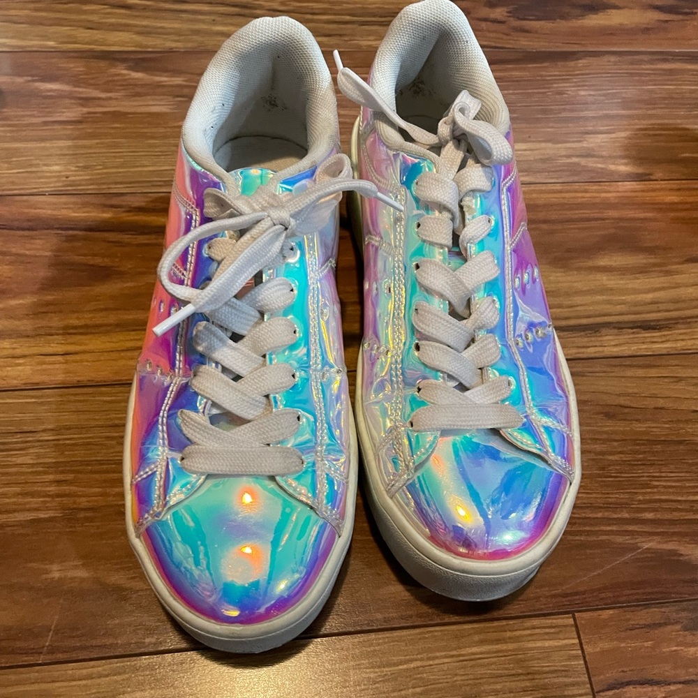 Holographic J Adams platform sneakers